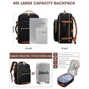 LOVEVOOK 40L Travel Backpack for Women & Men, Airline Approved Carry On Luggage with 3 Packing Cubes, TSA Overnight Bags, Waterproof Personal Item Bag, Black Brown