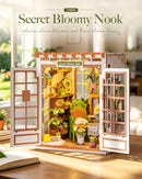 Rolife 6 hrs DIY Book Nook Kit, Secret Bloomy Nook TGE04 3D Wooden Puzzle Floristry Garden, Bookend with Touch LED Light