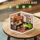 Rolife Leisurely Cheers Bar DIY Miniature Plastic House Building Set Toys Playset with LED Suitable for Mini Kit
