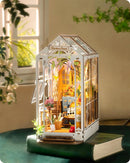 Rolife DIY Book Nook Kit Garden House, DIY Miniature Booknook Kit 3D Creative Decorative Bookend Bookshelf Insert