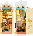 Rolife Romantic Venice DIY Book Nook Kits for Adults 3D Wooden Puzzle-Bookshelf Insert Booknook-Miniature Kit