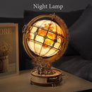 ROKR 3D Wooden Puzzles for Adults Illuminated Globe with Stand 180pcs 3D Puzzles Built-in LED Model Kit