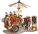 Rolife Miniature 3D Wooden Flower Cart Puzzle for Adults, Model Building Kit, Collectible Handcraft Desk Decor