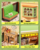 Rolife Super Creator Series, DIY Mini Hong Kong Bites Cafe Dollhouse House Kit, Bulid for Action Collectible Figure