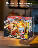 Rolife DIY Miniature House Kit Garage Workshop, Build 1/20 Mini House Building Kit with LED Craft Kits