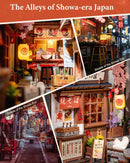Rolife Book Nook Kit Sakura Wine Alley, 3D Wooden Puzzle Booknook for Bookshelf Decor, Japanese-Inspired Sakura Theme