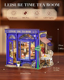 Rolife DIY Miniature Doll House Kit with Furniture for Children Adult Wooden Kits Toy (Leisure Time Tea Room)