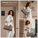 LOVEVOOK Laptop Leather Messenger Work Bag for Women, Waterproof Business Teacher Bag, Large Computer Laptop Bag