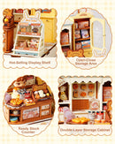 Rolife Cookii Bunny's Cookie Shop DIY Miniature House Kit for Adults, Mini Wooden Dollhouse Kit