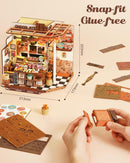 Rolife DIY Miniature House Kit Henry's Chocolate Shop 1:18 Scale Dollhouse Diorama, Tiny House Building Kit Crafts