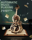 ROKR 3D Wooden Puzzles for Adults,Wooden Music Box Kits-Cello Wood Model Kits for Adults to Build