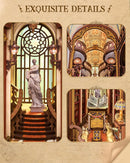 Rolife Book Nook Kits Library of Wonders 3D Puzzle, 10.4" Decorative Bookends Baroque-Style Booknook Bookshelf Insert
