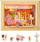 Rolife Sweet Scoopery Ice Cream DIY Miniature House Kit Creative Frame 3D Wall-Mountable Mini Room Building Set