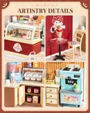 Rolife Super Creator Series, DIY Mini Ice Cream Store Dollhouse House Kit, Bulid Scenary for Action Collectible Figures