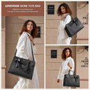 LOVEVOOK Laptop Leather Messenger Work Bag for Women, Waterproof Business Teacher Bag, Large Computer Laptop Bag, Black