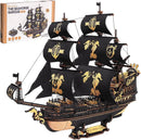 Rokr The Seahorse Barque 3D Wooden Puzzles for Adults, Black Sailboat Model Kits, Pirate Ship Building (603 Pcs)