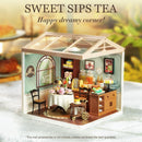 Rolife DIY Miniature Doll House Kit with Furniture for Children Adult Wooden Kits Toy (Honey Tea Lounge)