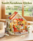Rolife DIY Miniature Doll House Kit with Furniture for Children Adult Wooden Kits Toy (Sunlight Farmhouse Kitchen)