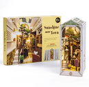 Rolife Sunshine Town LED Book Nook Kit-Decorative Bookend Stand-3D Wooden Puzzle for Adults-Bookshelf Insert