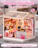 Rolife Super Creator Pink Beauty Secret DIY Miniature House Kit - No Glue Plastic Click-Assembly Dollhouse