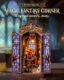 Rolife Book Nook Kit Magic Fantasy Corner DIY Miniature House Kit, 10" Wizard Witch Room Booknook Bookshelf Insert