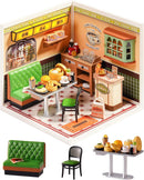 Rolife Super Creator Series, DIY Mini Hong Kong Bites Cafe Dollhouse House Kit, Bulid for Action Collectible Figure