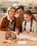 Rolife Super Creator Furry Friends' Home DIY Miniature House Kit, Snap-Fit Plastic 3D Puzzle No Glue Needed