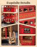 Rolife 3D Wooden Puzzles London Tour Bus 4.4" Wood Model Toy Car to Build Crafts for Adults Collectibles Gifts