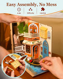 Rolife Romantic Venice DIY Book Nook Kits for Adults 3D Wooden Puzzle-Bookshelf Insert Booknook-Miniature Kit