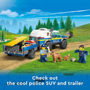 LEGO City Mobile Police Dog Training 60369, SUV Toy Car with Trailer, Obstacle Course and Puppy Figures, Animal Playset for Boys and Girls Ages 5 Plus