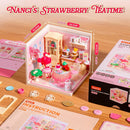 Rolife DIY Miniature Doll House Kit with Furniture for Children Adult Wooden Kits Toy (Nanci Strawberry Teatime)