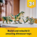 LEGO Creator 3 in 1 T Rex Toy - Dinosaur Toy Building Set for Kids, Boys & Girls, Ages 9+ - 3 Building Options, T-Rex to Triceratops to Pterodactyl - Gift Idea for Birthdays - 31151