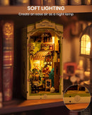 Rolife Floral Corner DIY Book Nook Kits for Adults, Miniature Dollhouse Booknook Kit, 3D Wooden Puzzle with LED