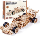 ROKR 3D Wooden Puzzle 1:18 Scale Formula Racing Cars for Adults, 5 Hour Build, Wind up Toys Model Car Kits