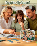 Rolife Super Creator Perfect Romance Cafe Miniature House Kit, No-Glue Snap-Fit Plastic 3D Puzzle Diorama