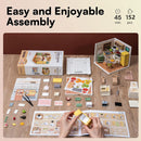 Rolife Happy Meals Kitchen DIY Miniature Plastic House Building Set Toys Playset with LED Suitable for Mini Figures