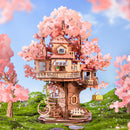 Rolife 3D Puzzles for Adults, Cherry Blossom Bonsai Tree Plants, Japanese Sakura Tree House Flowers Building Set