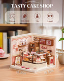Rolife Tasty Cake Shop Super Creator DIY Miniature Plastic House Building Set Playset with LED, Toy Diarama