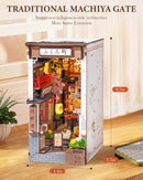 Rolife Book Nook Kit Sakura Wine Alley, 3D Wooden Puzzle Booknook for Bookshelf Decor, Japanese-Inspired Sakura Theme