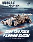 ROKR 3D Wooden Puzzle 1:18 Scale Formula Racing Cars for Adults, 5 Hour Build, Wind up Toys Model Car Kits
