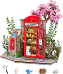 Rolife DIY Miniature Doll House Kit with Furniture for Children Adult Wooden Kits Toy (Blossom Book Booth)