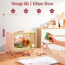 Rolife 3D Puzzle for Adults-Sakura Dreamy Tour, 3D Wooden Puzzles TV Music Box, DIY Creative Craft Kits Model Kits