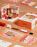Rolife Super Creator Series, DIY Mini Panda Hot Pot Dollhouse House Kit, Bulid Scenary for Action Collectible Figures
