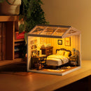 Rolife Sweet Dream Bedroom DIY Miniature House Kit Mini Dollhouse Building Toy Set Plastic Tiny Room Making Kit