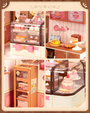 Rolife Tasty Cake Shop Super Creator DIY Miniature Plastic House Building Set Playset with LED, Toy Diarama