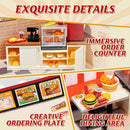 Rolife Yum Yum Burgers DIY Miniature Plastic House Building Set Toys Playset with LED Suitable for Mini Diorama Kit