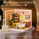 Rolife Pop Bubble Bathroom Super Creator-DIY Plastic Miniature House for Adults, Mini Blocks Model Kit Building Sets