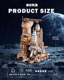 ROKR 3D Puzzles for Adults Space Shuttle, Interactive DIY Building Model with Lighting, Airplane Wooden Puzzles