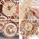 ROKR 3D Wooden Puzzles for Adults-Wooden Clock Puzzle Kit-Wood Model Kits to Build for Adults-Zodiac Wall Clock