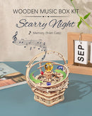 ROKR 3D Puzzles for Adults-Starry Night Music Box Kit-Wooden Puzzles Science Gifts for Adults-Gifts